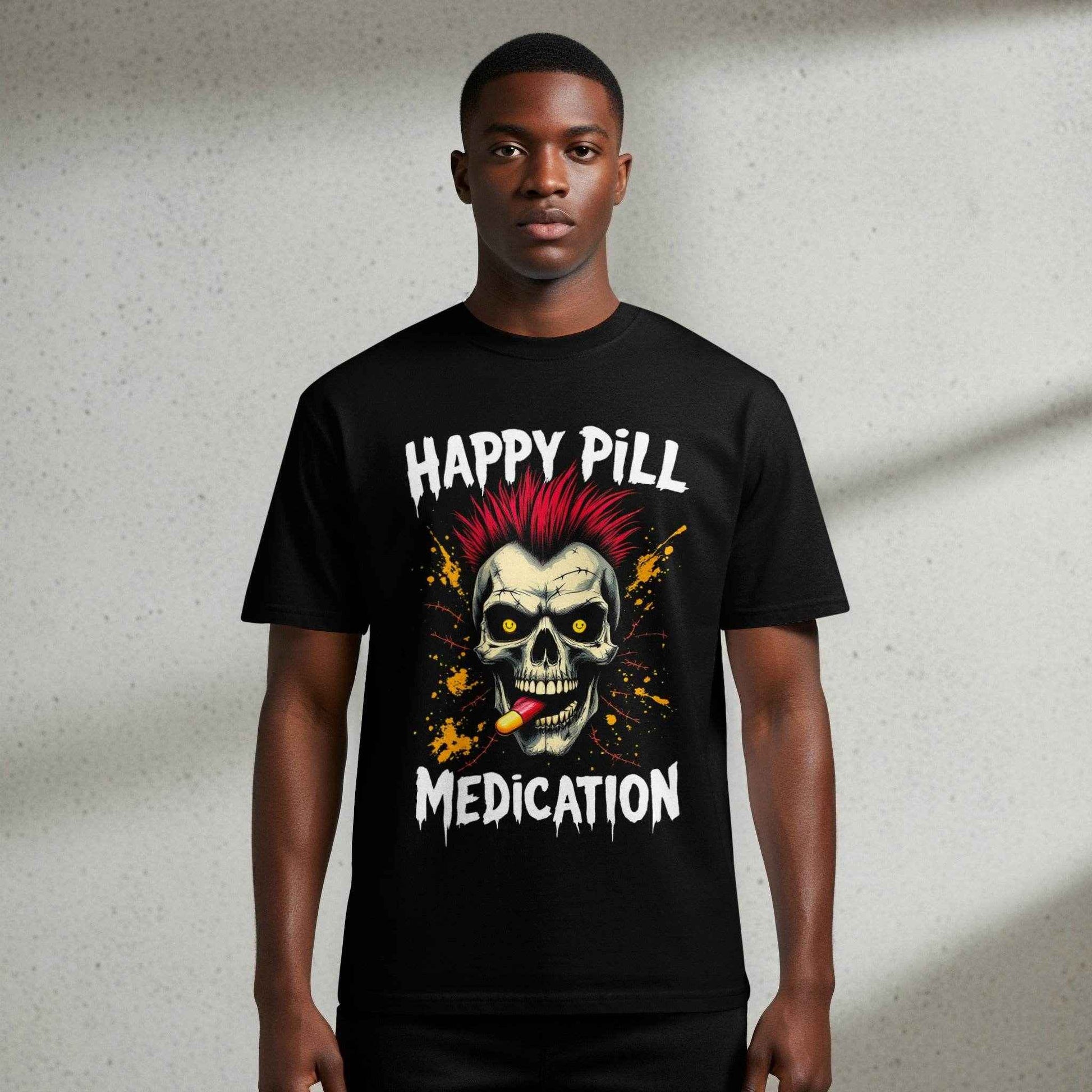 Happy Pill Skull Medication Halftone T-Shirt Design - halftone PNG for T-shirts – Sue Opperman Halftones