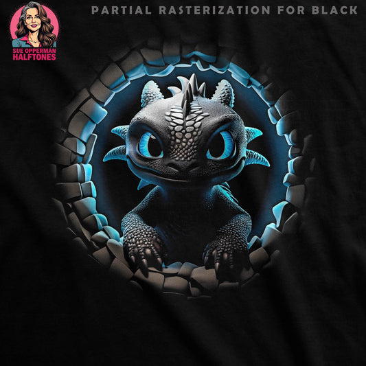 Fantasy Dragon Character Design Halftoned T-Shirt Design - halftone PNG for T-shirts – Sue Opperman Halftones