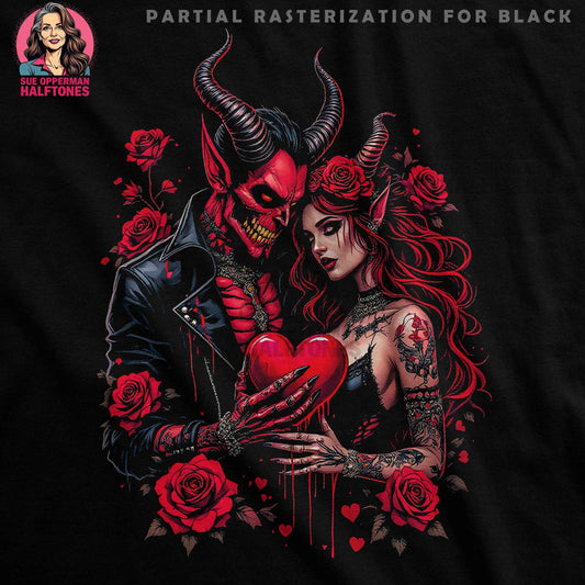 Devilish Romance Halftone T-Shirt Design Digital - halftone PNG for T-shirts – Sue Opperman Halftones