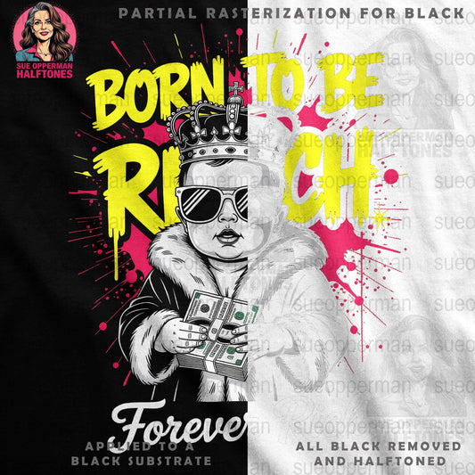Baby Rich Halftone T-Shirt Design Digital - halftone PNG for T-shirts – Sue Opperman Halftones