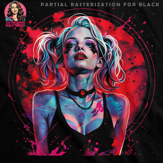 Harley Quinn Halftone T-Shirt Design - halftone PNG for T-shirts – Sue Opperman Halftones