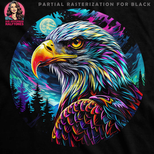 Colorful Eagle Portrait Illustration Halftone T-Shirt Design - halftone PNG for T-shirts – Sue Opperman Halftones