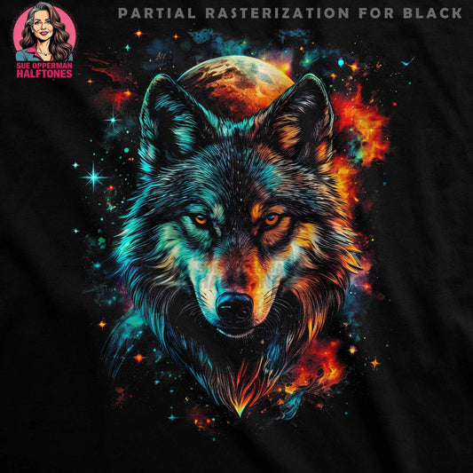 Colorful Wolf Head Halftone T-Shirt Design - halftone PNG for T-shirts – Sue Opperman Halftones