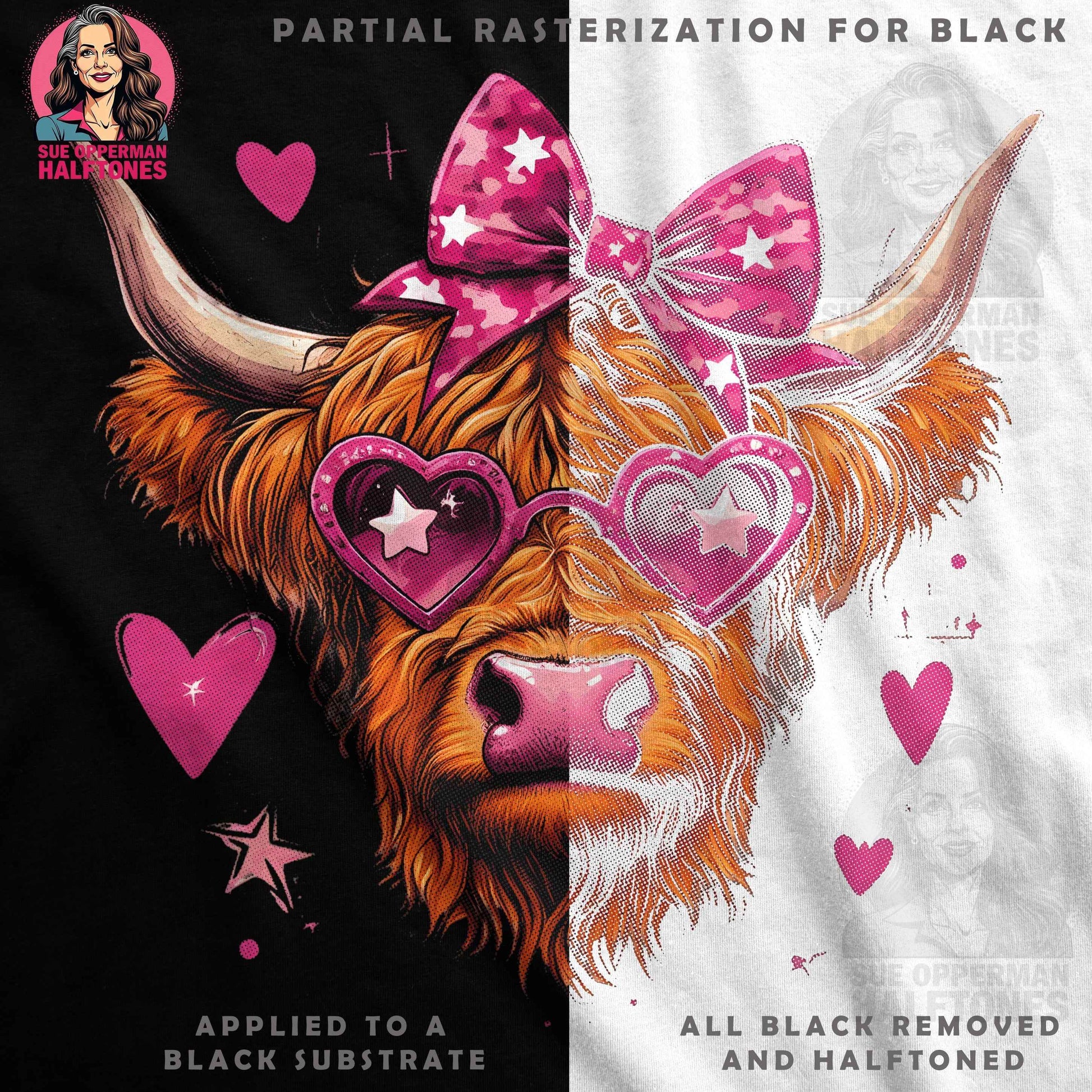 Animals with Hearts Graphic Halftone T-Shirt Design - halftone PNG for T-shirts – Sue Opperman Halftones