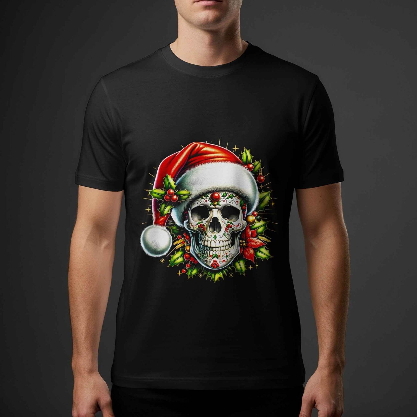 Christmas Sugar Skull Christmas Halftoned T-Shirt Designs - halftone PNG for T-shirts – Sue Opperman Halftones