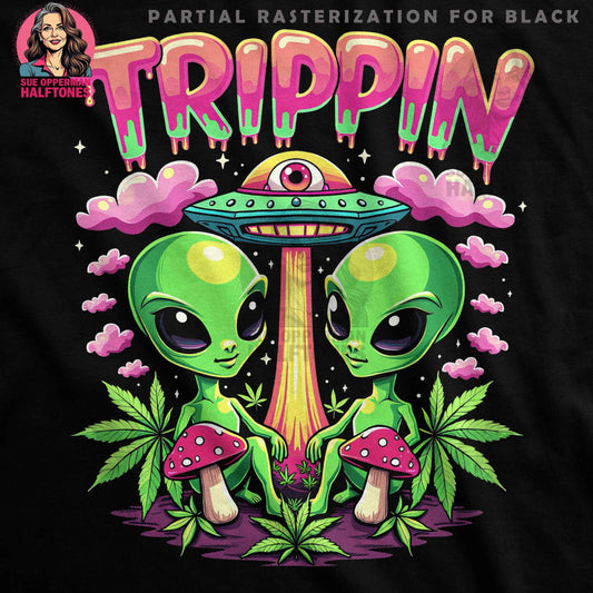 Alien Halftone T-Shirt Design - halftone PNG for T-shirts – Sue Opperman Halftones
