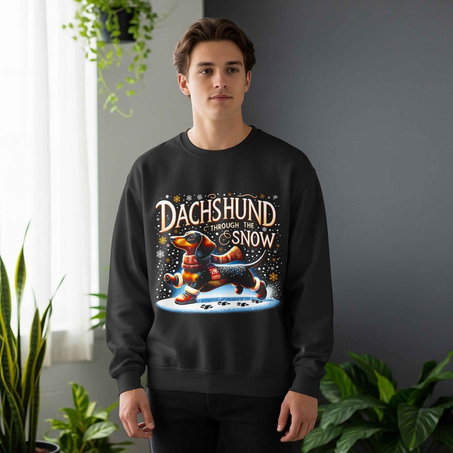 Dachshund Through the Snow Digital Halftone T-Shirt Design - halftone PNG for T-shirts – Sue Opperman Halftones