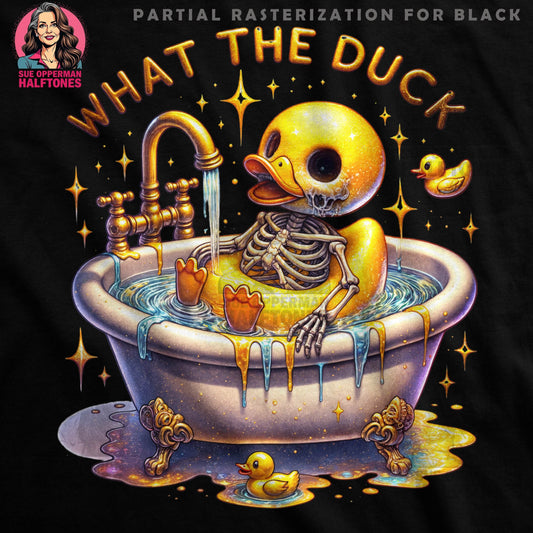 Skeleton Duck In Bath Halftone T-Shirt Design Digital - halftone PNG for T-shirts – Sue Opperman Halftones