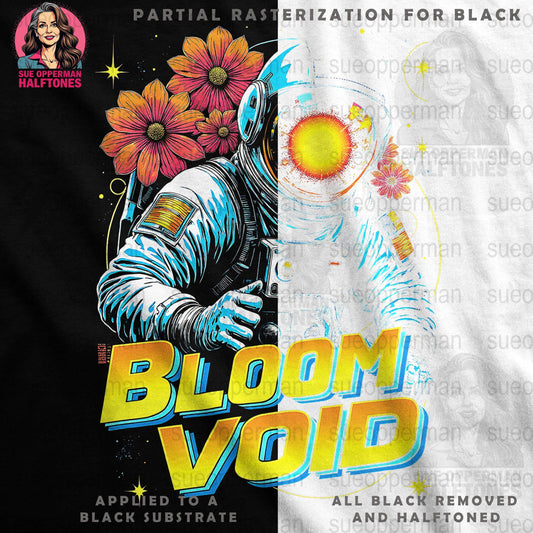 Astronaut Bloom Void Halftone T-Shirt Design Digital - halftone PNG for T-shirts – Sue Opperman Halftones