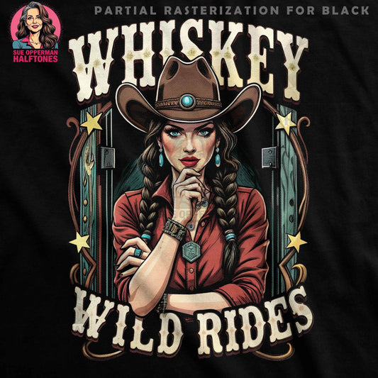 Cowgirl Halftone T-Shirt Design - halftone PNG for T-shirts – Sue Opperman Halftones