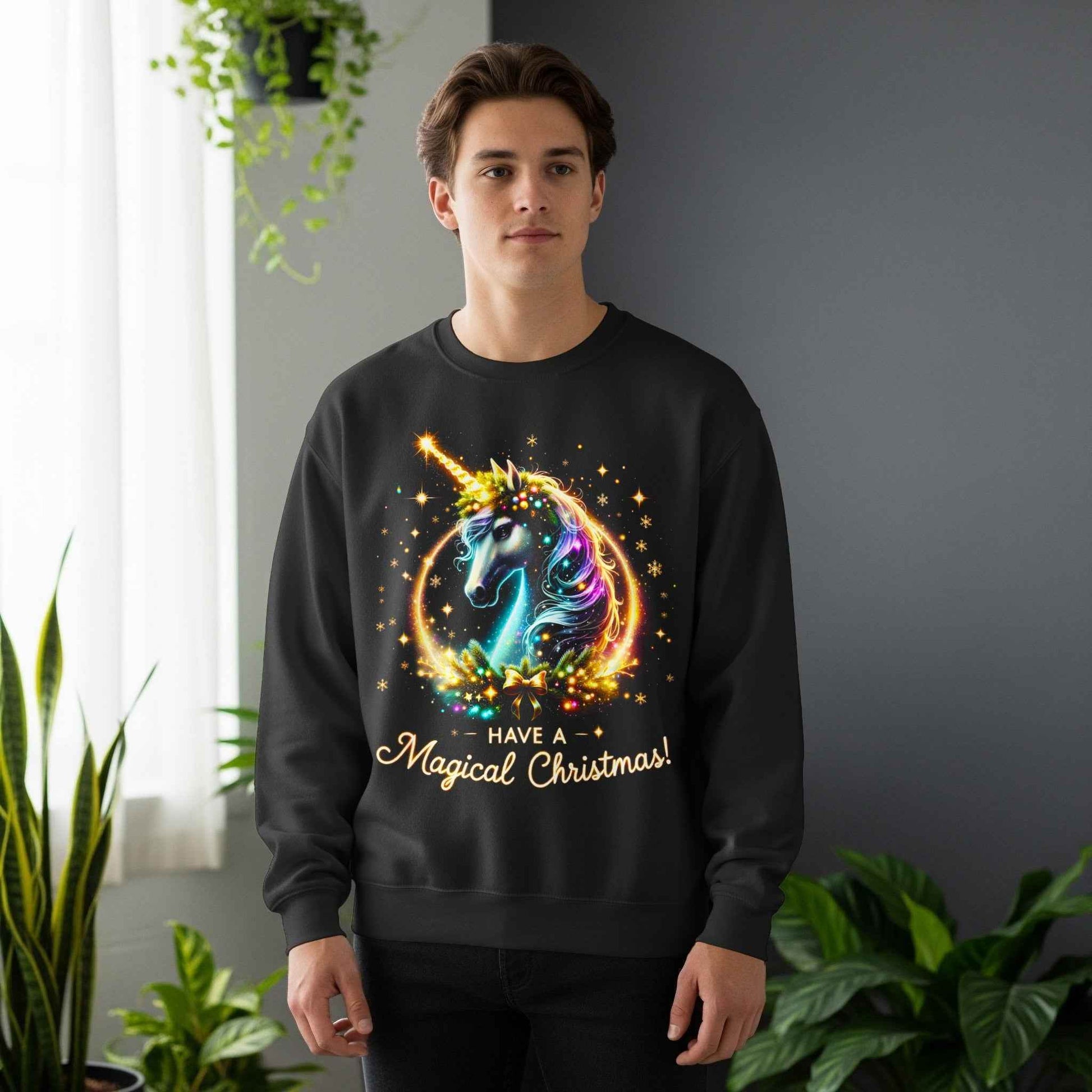 Christmas Unicorn With A Magical Wish Digital Halftone T-Shirt Design - halftone PNG for T-shirts – Sue Opperman Halftones