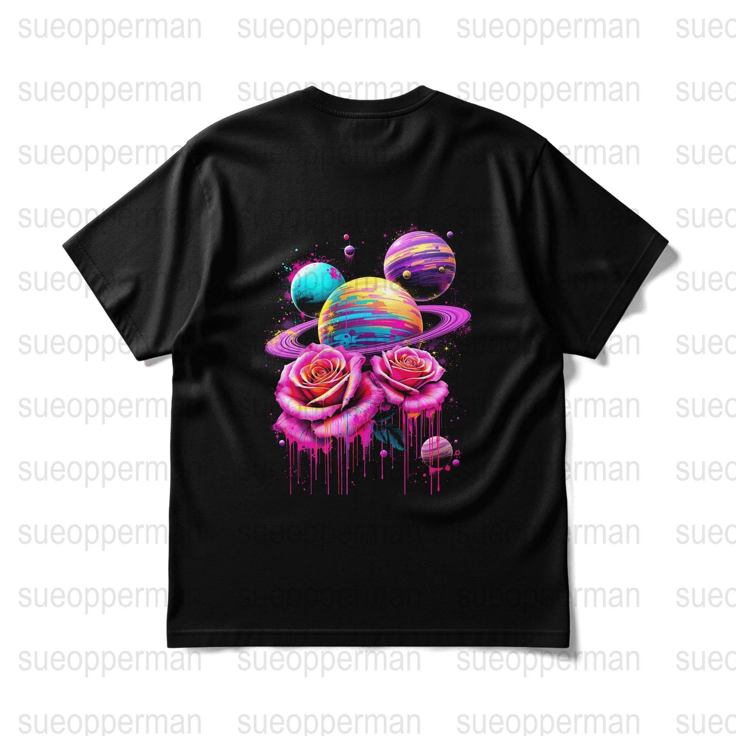 Fantasy Planets Roses Halftone T-Shirt Design Digital - halftone PNG for T-shirts – Sue Opperman Halftones