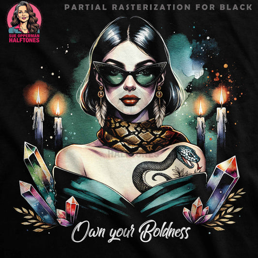 Glamour With Snake Tattoo Halftone T-Shirt Design - halftone PNG for T-shirts – Sue Opperman Halftones