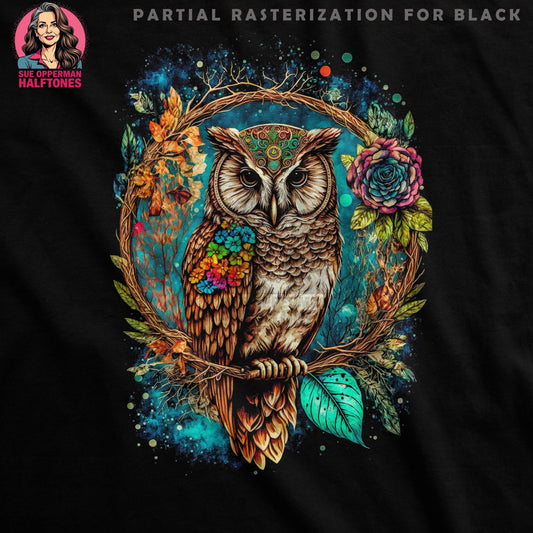 Fantasy Dream Owl Halftone T-Shirt Design - halftone PNG for T-shirts – Sue Opperman Halftones