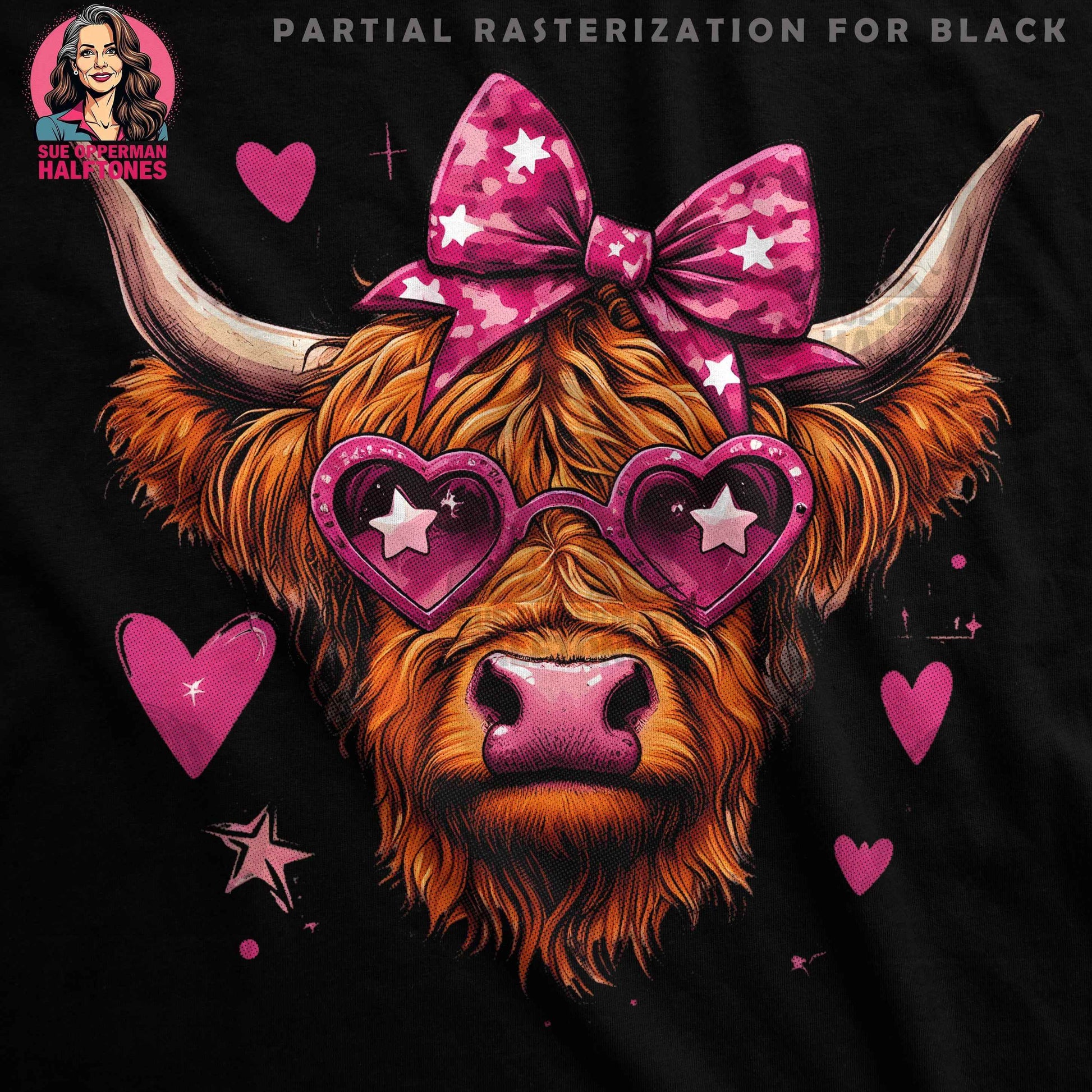 Animals with Hearts Graphic Halftone T-Shirt Design - halftone PNG for T-shirts – Sue Opperman Halftones