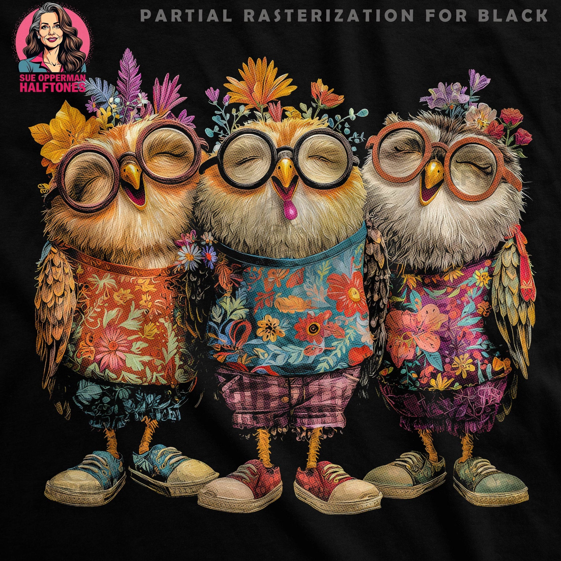 Animals Wearing Clothes Halftone T-Shirt Design - halftone PNG for T-shirts – Sue Opperman Halftones