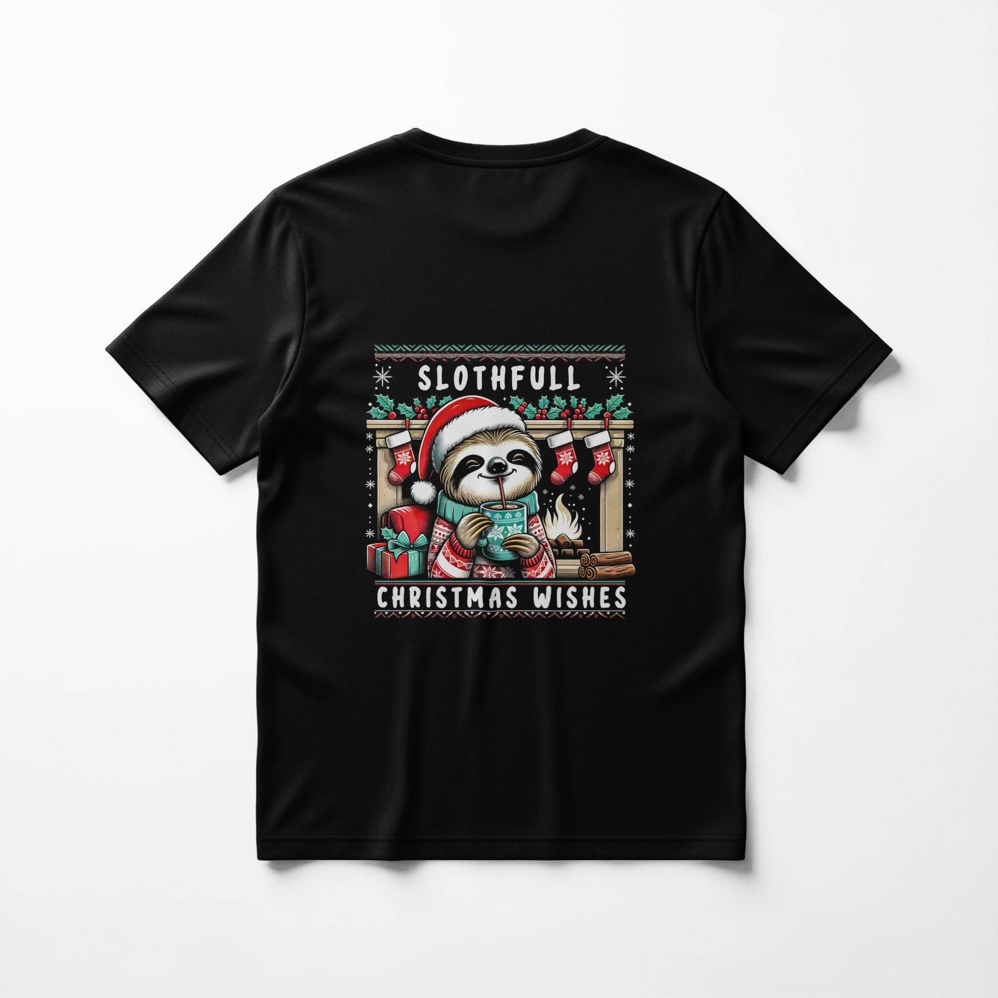 Christmas Sloth with Wishes Halftoned T-Shirt Design - halftone PNG for T-shirts – Sue Opperman Halftones
