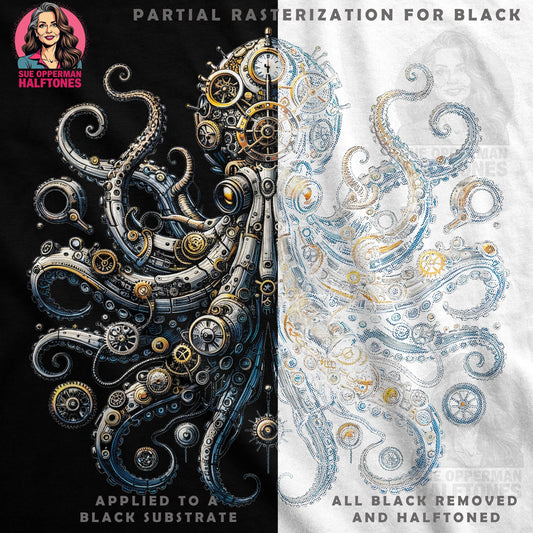Steampunk Octopus Halftone T-Shirt Design - halftone PNG for T-shirts – Sue Opperman Halftones