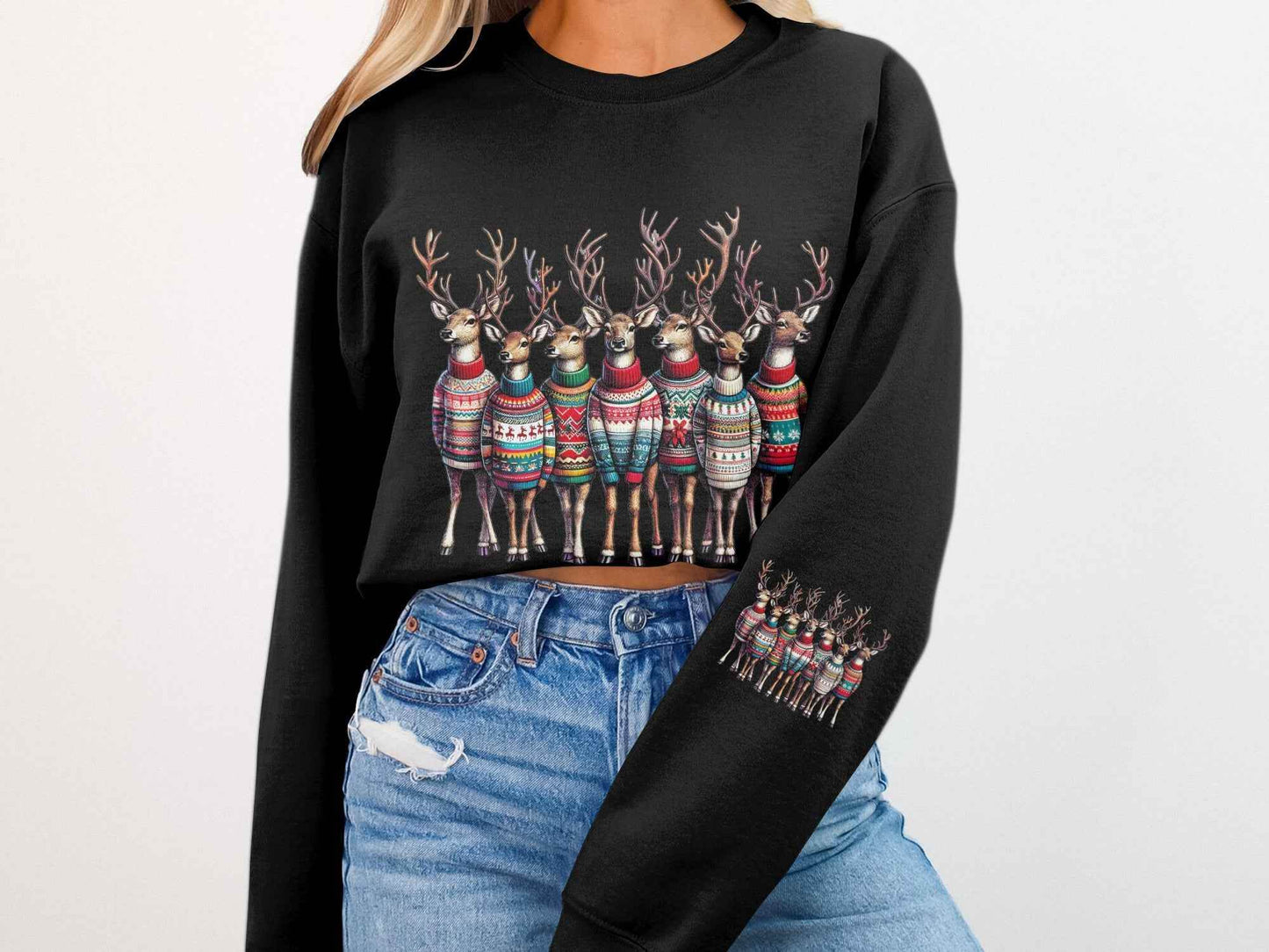 Christmas Deer Family Halftone T-Shirt Design - halftone PNG for T-shirts – Sue Opperman Halftones