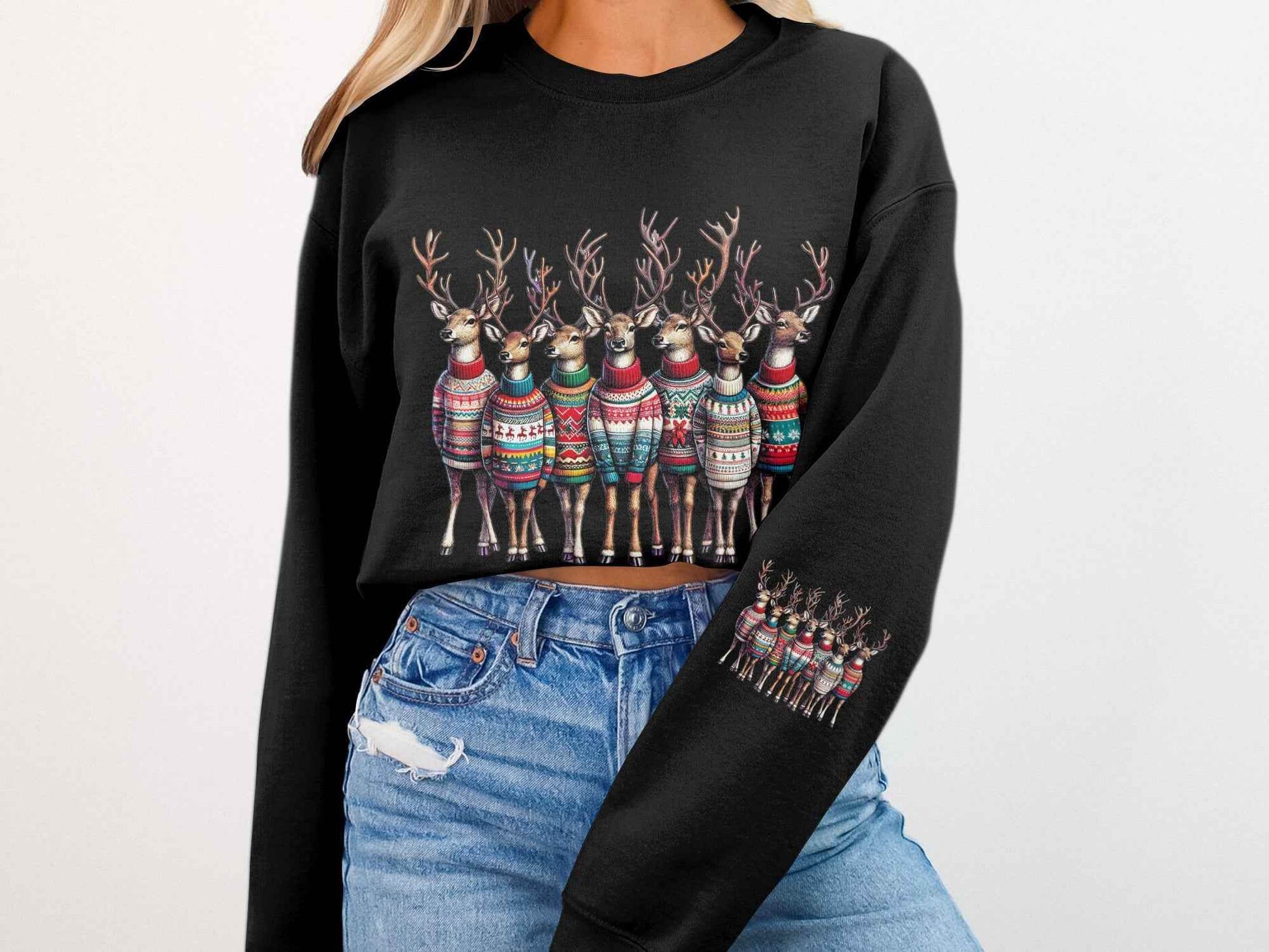 Christmas Deer Family Halftone T-Shirt Design - halftone PNG for T-shirts – Sue Opperman Halftones