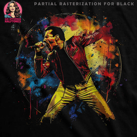 Freddie Mercury Colorful Halftone Digital Halftoned T-Shirt Design - halftone PNG for T-shirts – Sue Opperman Halftones