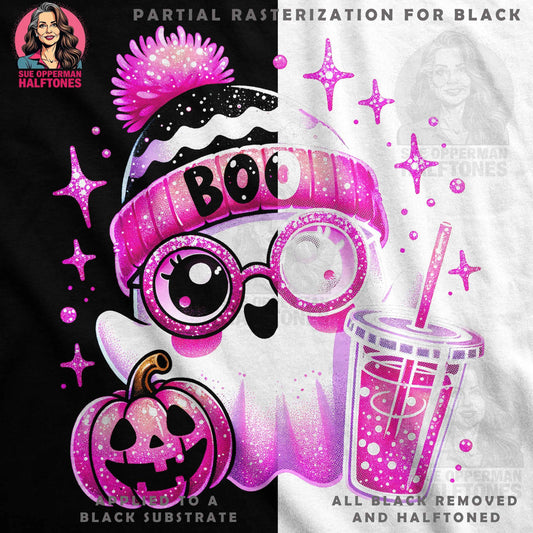 Cute Halloween Ghost Halftone T-Shirt Design - halftone PNG for T-shirts – Sue Opperman Halftones