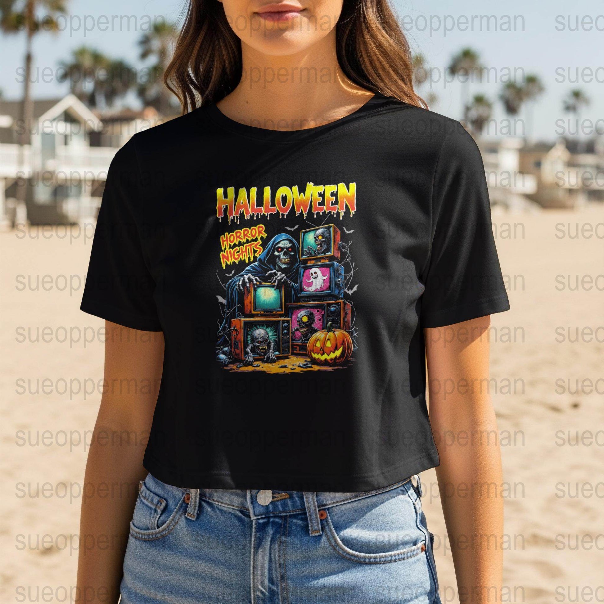 Halloween Horror Nights Halftone T-Shirt Design Digital - halftone PNG for T-shirts – Sue Opperman Halftones