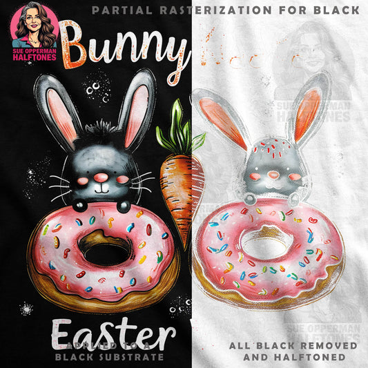 Easter Bunny Donut Halftone T-Shirt Design - halftone PNG for T-shirts – Sue Opperman Halftones