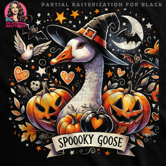 Spooky Goose Halloween Halftone T-Shirt Design - halftone PNG for T-shirts – Sue Opperman Halftones
