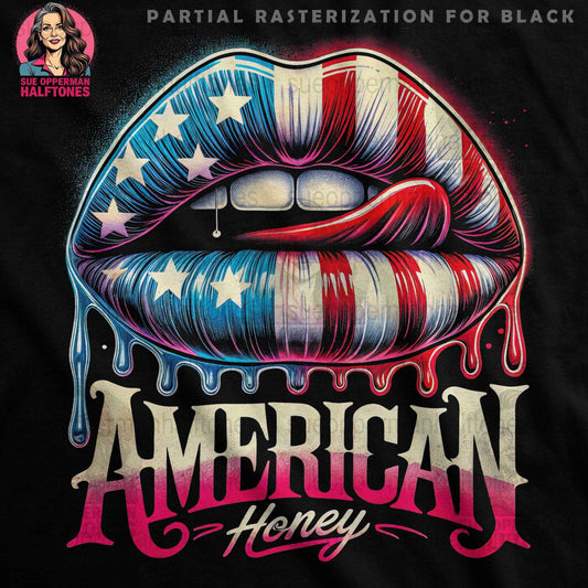 American Honey Lips Halftone T-Shirt Design Digital - halftone PNG for T-shirts – Sue Opperman Halftones