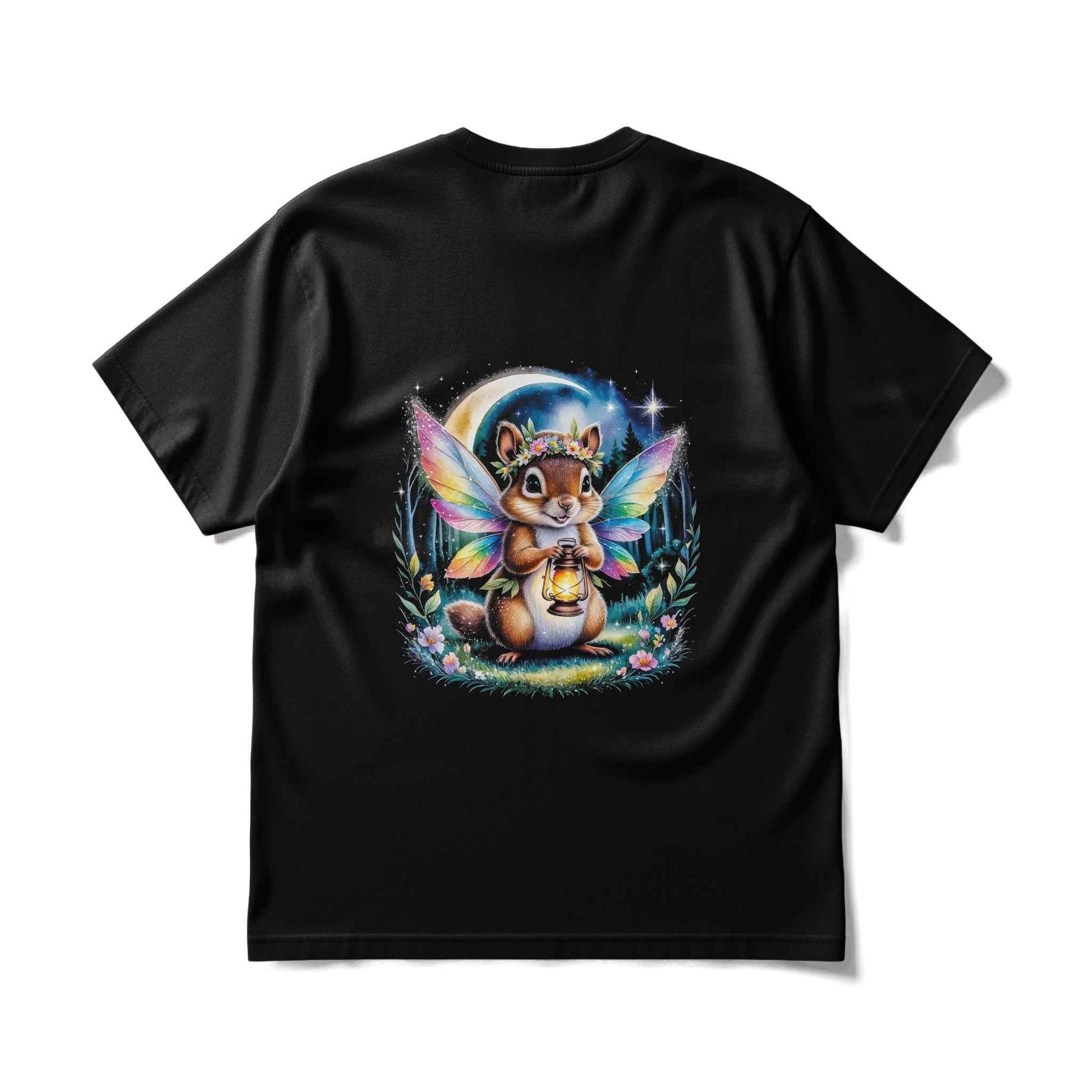 Whimsical Fairy Squirrel With Wings Halftoned T-Shirt Design - halftone PNG for T-shirts – Sue Opperman Halftones