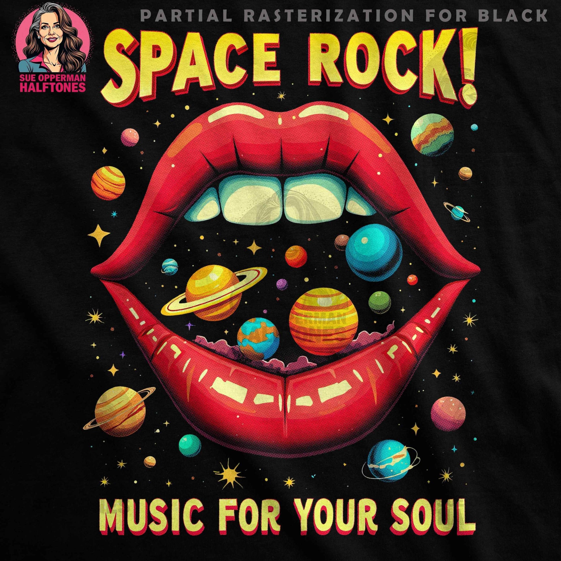 Space Halftone T-Shirt Design - halftone PNG for T-shirts – Sue Opperman Halftones