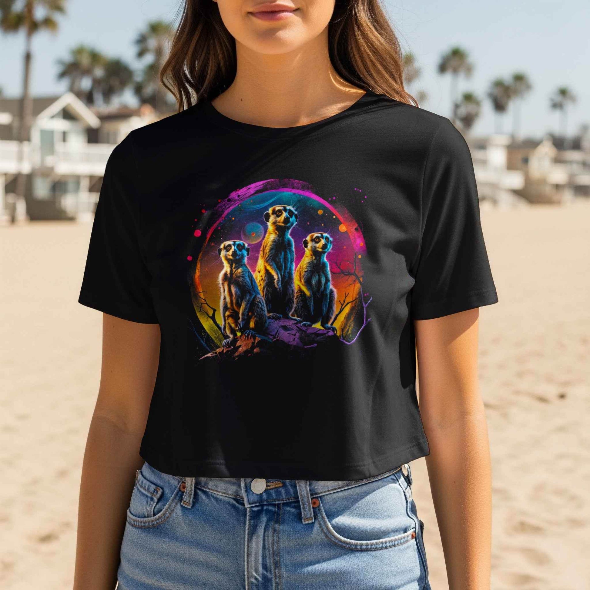 Meerkat Trio Colorful Graphic Digital Halftoned T-Shirt Design - halftone PNG for T-shirts – Sue Opperman Halftones