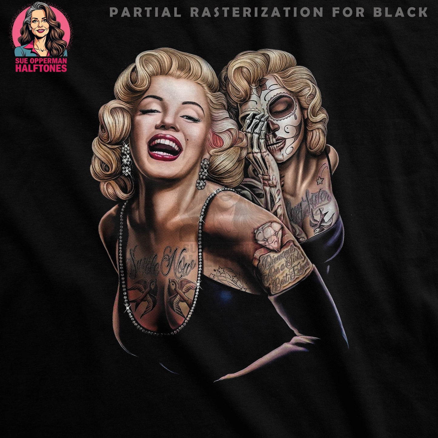 Celebrities Marilyn Monroe Halftone T-Shirt Design - halftone PNG for T-shirts – Sue Opperman Halftones