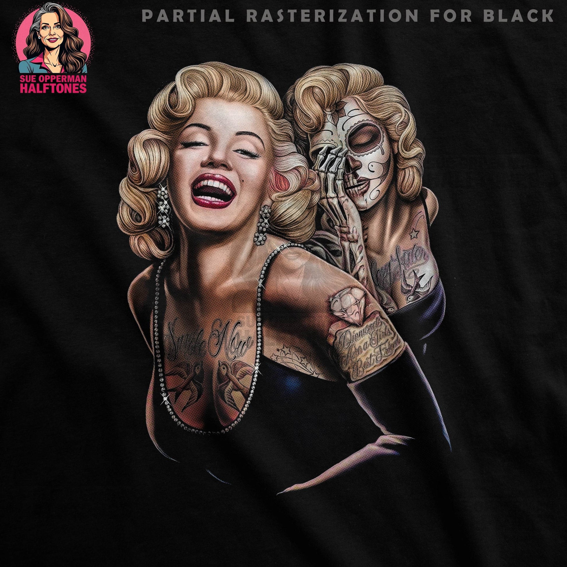 Celebrities Marilyn Monroe Halftone T-Shirt Design - halftone PNG for T-shirts – Sue Opperman Halftones