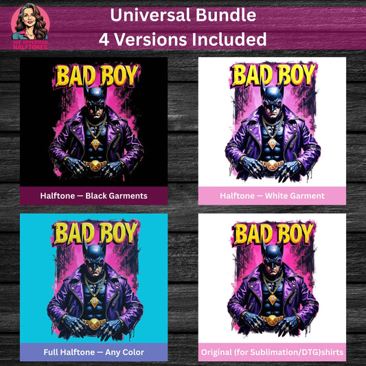 Bad Boy Pop Art Superhero Character Universal Print Bundle - halftone PNG for T-shirts – Sue Opperman Halftones