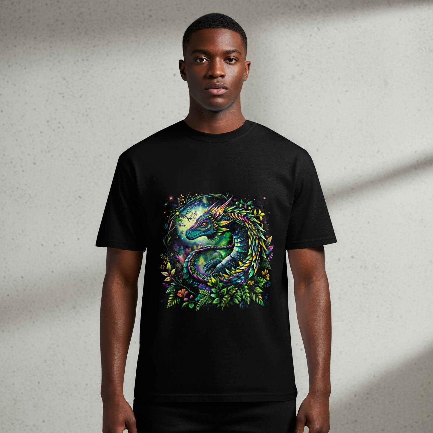 Colorful Dragon Floral Halftone T-Shirt Design - halftone PNG for T-shirts – Sue Opperman Halftones