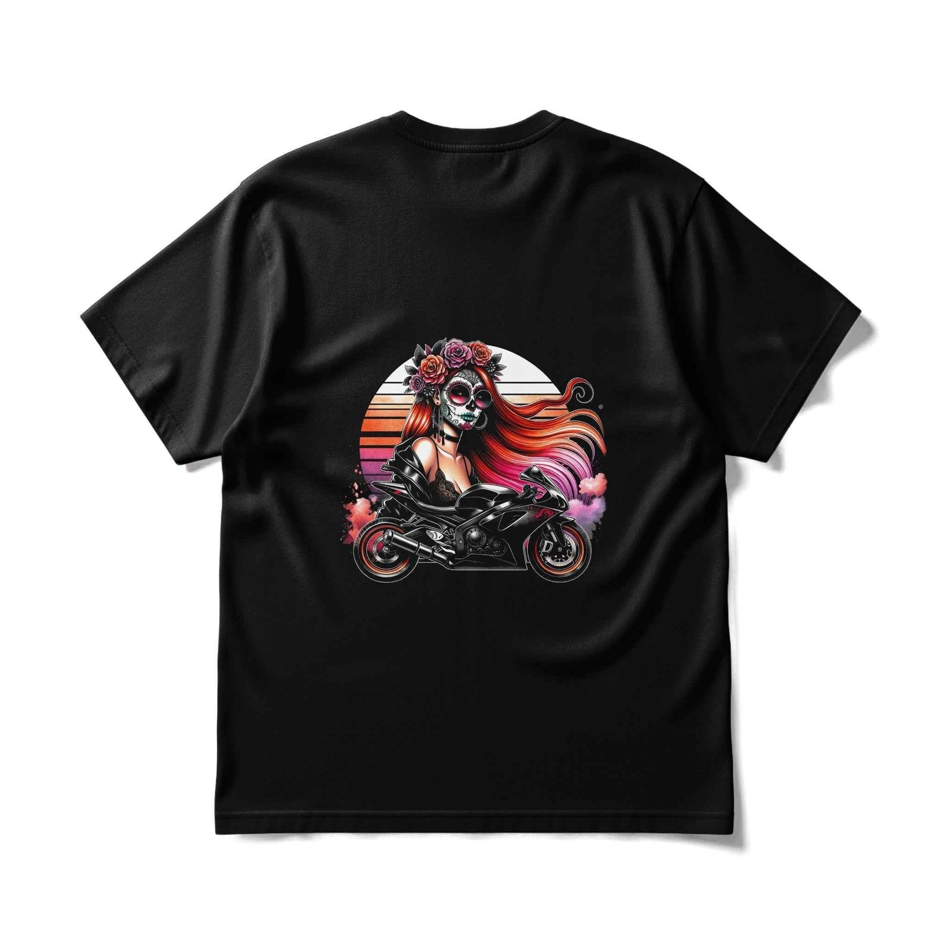 Day of the Dead Motorcycle Rider Halftone T-Shirt Design - halftone PNG for T-shirts – Sue Opperman Halftones