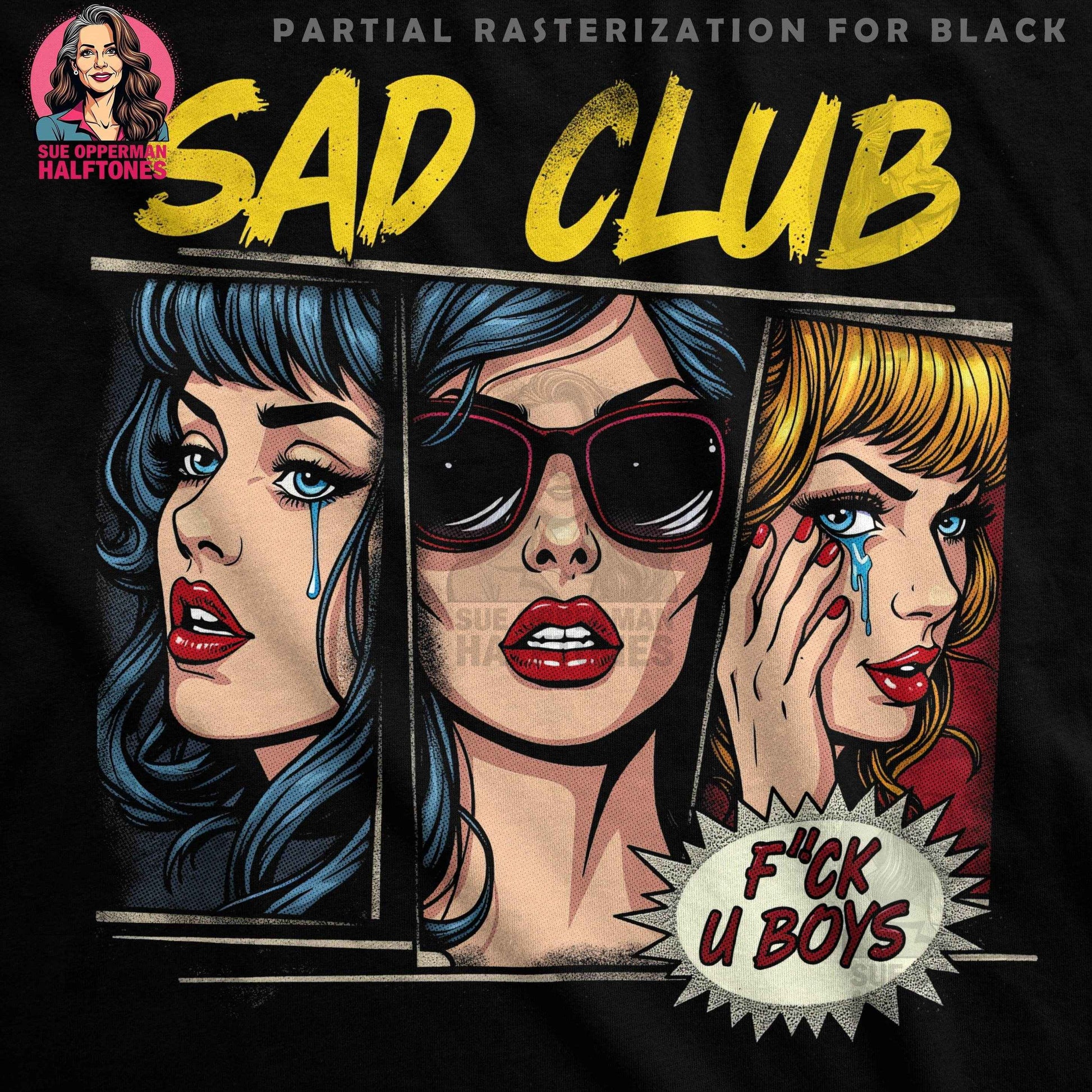 Sad Club Girls Halftone T-Shirt Design - halftone PNG for T-shirts – Sue Opperman Halftones