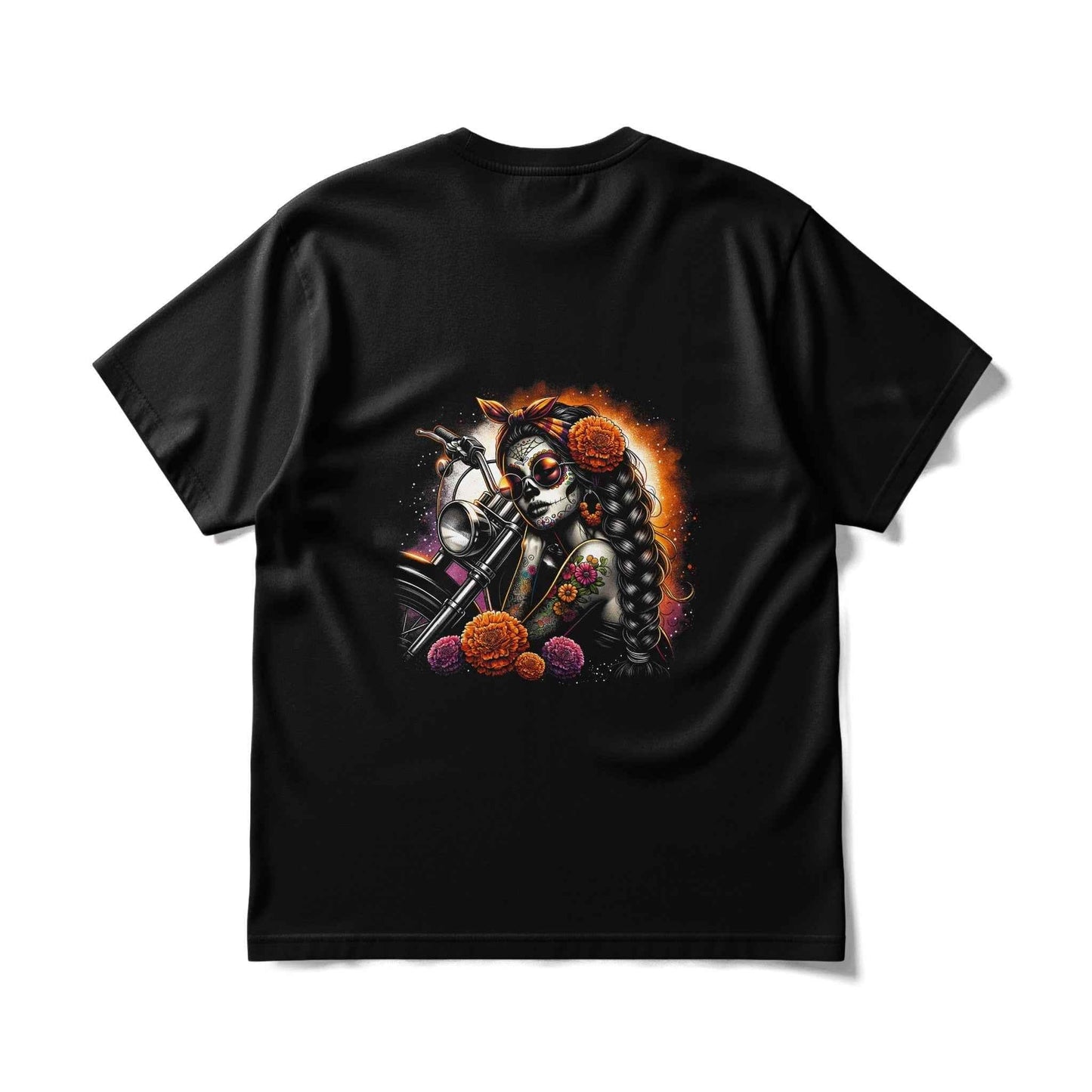Day of the Dead Sugar Skull Rider Halftoned T-Shirt Design - halftone PNG for T-shirts – Sue Opperman Halftones