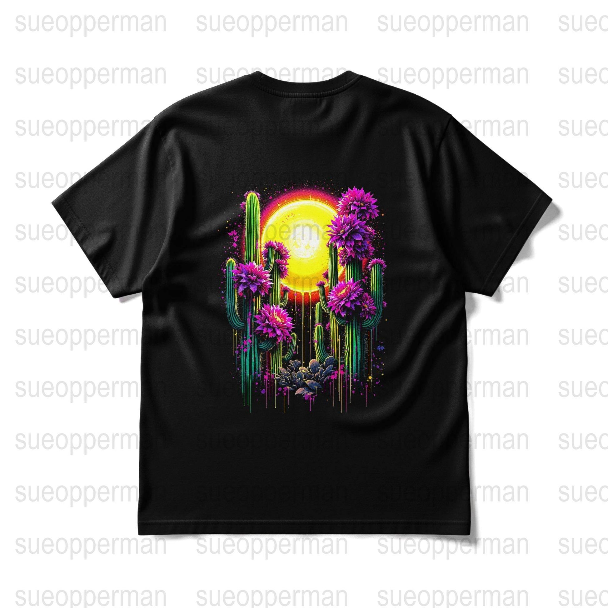 Cactus with Flowers Halftone T-Shirt Design Digital - halftone PNG for T-shirts – Sue Opperman Halftones