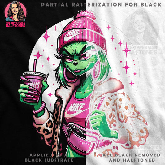 Grinch in Pink Halftoned Streetwear Halftone T-Shirt Design - halftone PNG for T-shirts – Sue Opperman Halftones