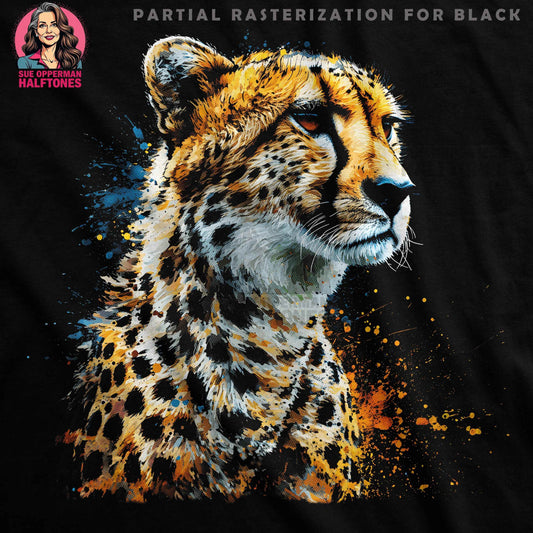 Animals Cheetah Portrait Artistic Halftone T-Shirt Designs - halftone PNG for T-shirts – Sue Opperman Halftones