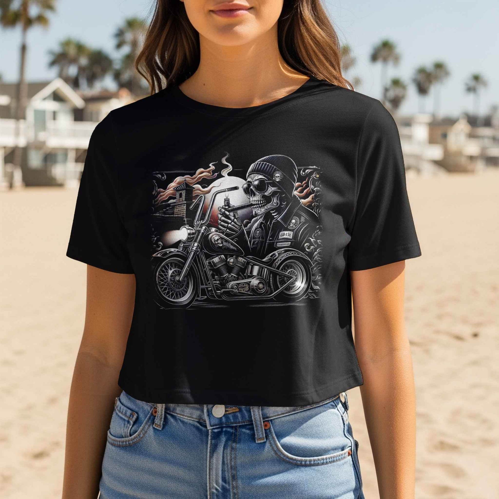 Motorcycle Skull and Church Halftone T-Shirt Design - halftone PNG for T-shirts – Sue Opperman Halftones