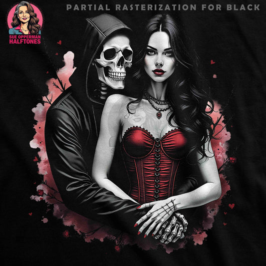 Gothic Romance Grim Reaper Halftone T-Shirt Design - halftone PNG for T-shirts – Sue Opperman Halftones