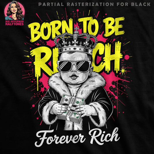 Baby Rich Halftone T-Shirt Design Digital - halftone PNG for T-shirts – Sue Opperman Halftones