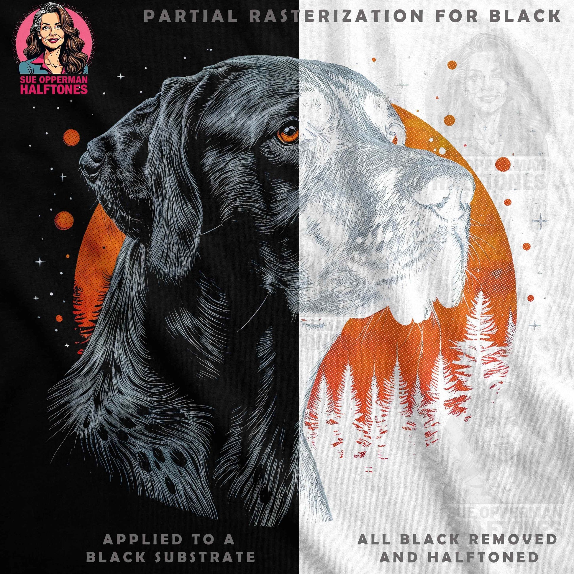 Dog Portrait Halftone T-Shirt Design - halftone PNG for T-shirts – Sue Opperman Halftones