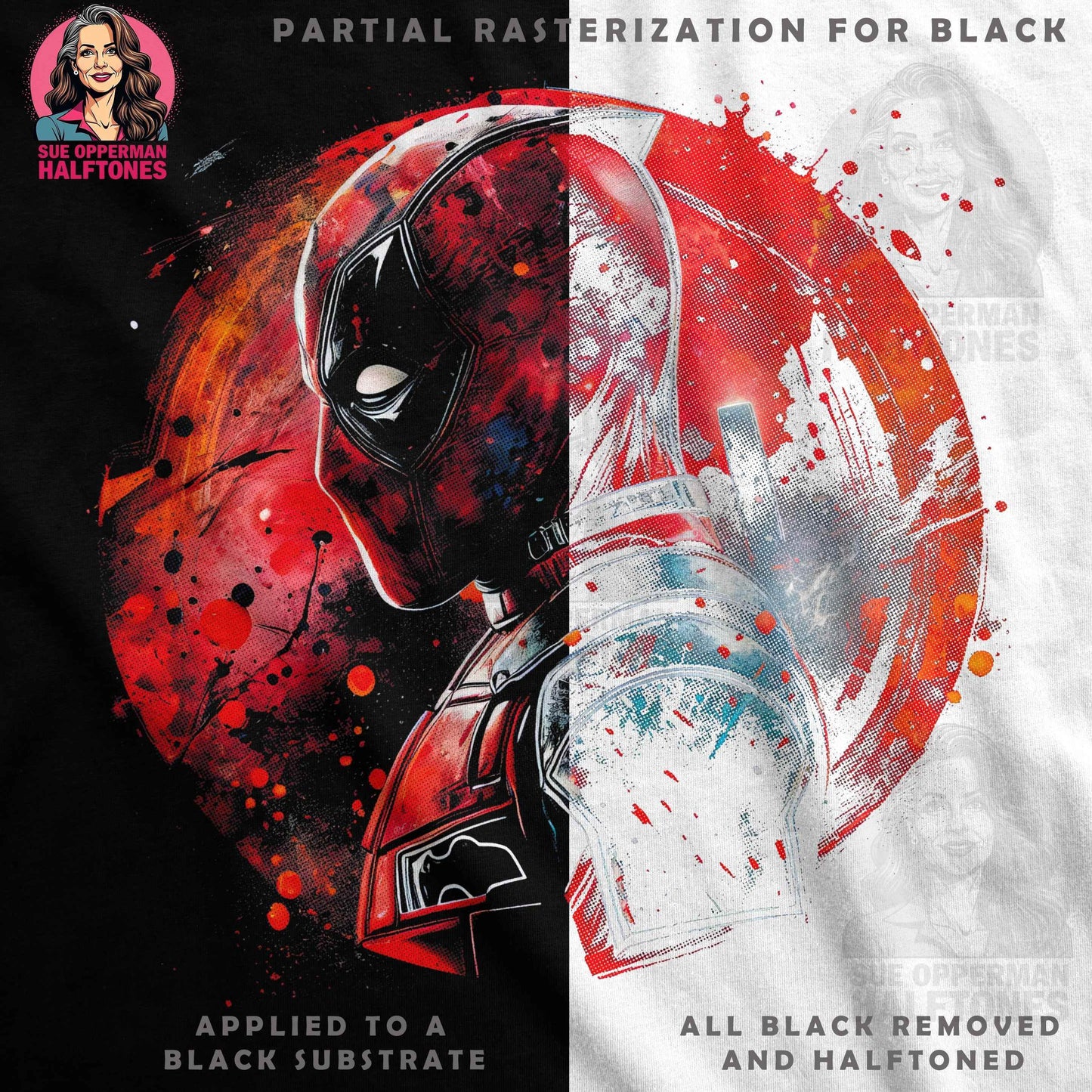 Deadpool Halftoned T-Shirt Design - halftone PNG for T-shirts – Sue Opperman Halftones