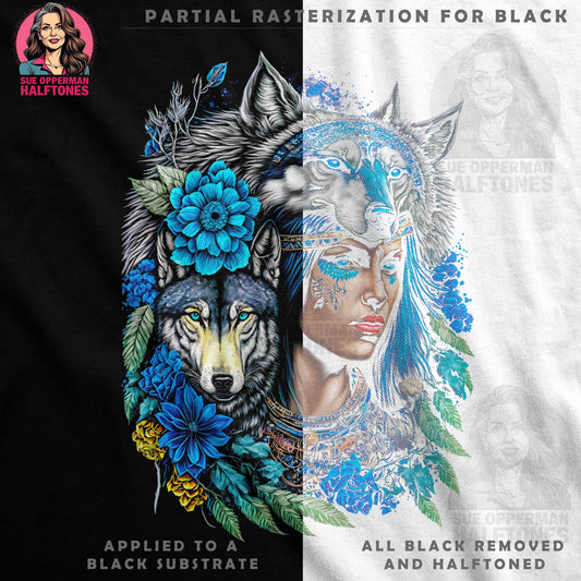 Fantasy Wolf Halftone T-Shirt Design - halftone PNG for T-shirts – Sue Opperman Halftones