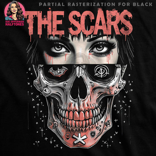 The Scars Eye Skull Halftone T-Shirt Design - halftone PNG for T-shirts – Sue Opperman Halftones
